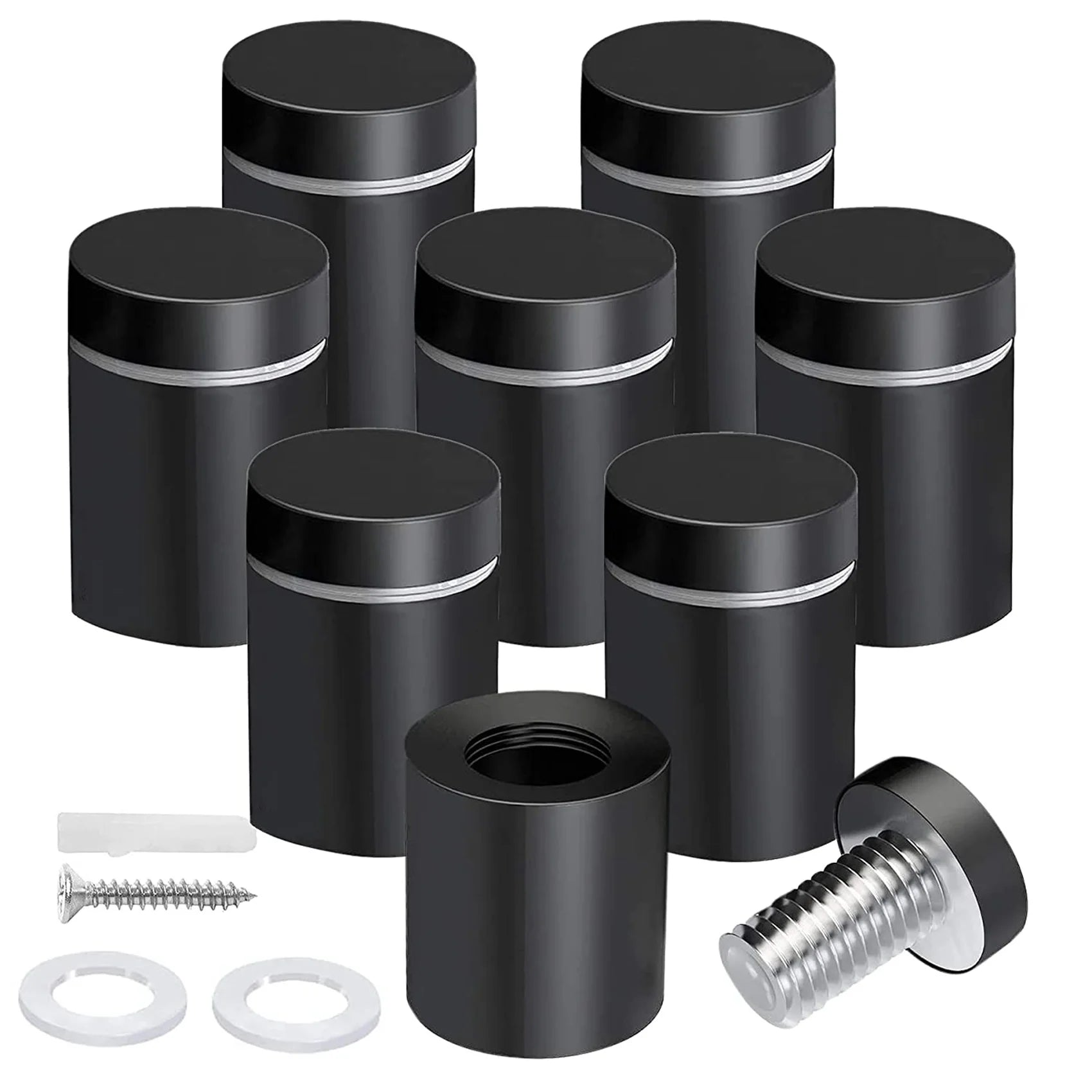 Y51A-24 Pack Standoff Screws 3/4 X 1 Inch Black Sign Standoffs Hanging Acrylic Picture Frame Advertising Screws Kit Peaceful Pleasures Health and Wellness