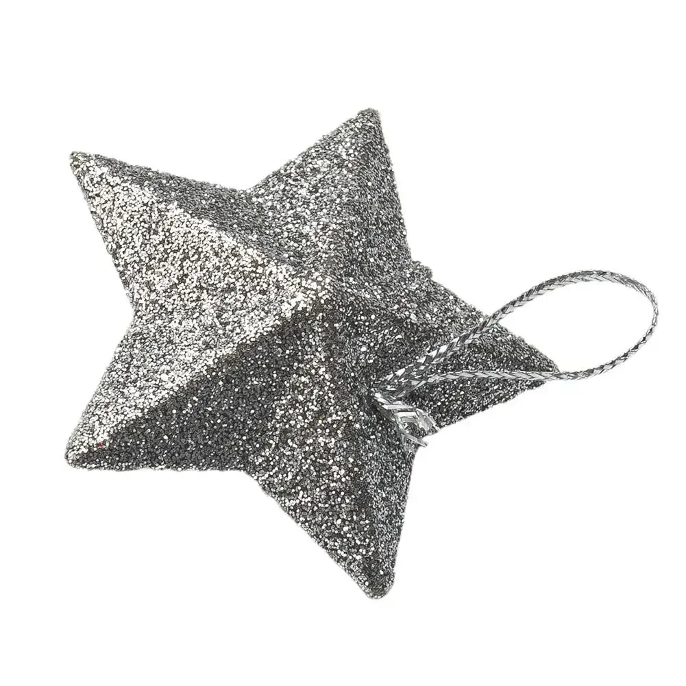 Christmas Tree Star Ornaments Set of 6 | Festive Pendant Decor