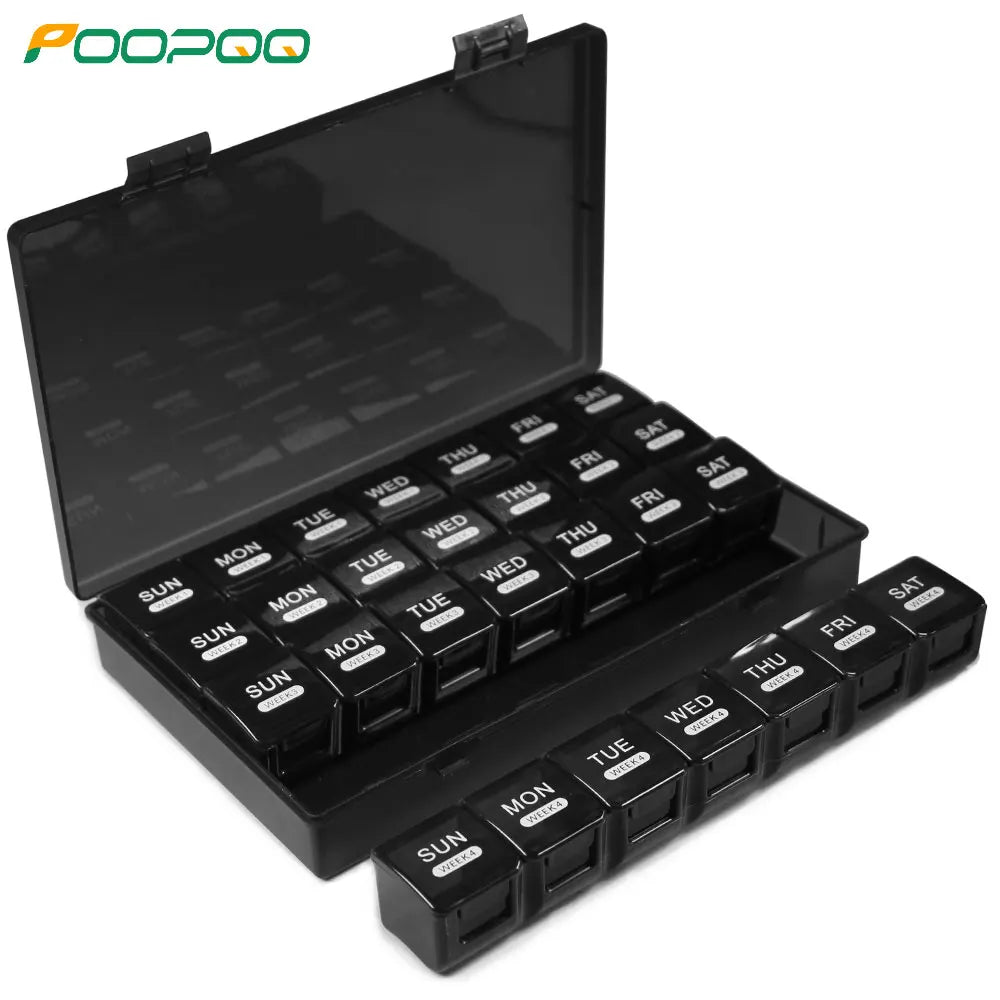 Pill Organizer Monthly, Moisture-Proof 4 Weeks Pill Box, Medicine Organizer One Month, Pill Container for Vitamin, Supplements Peaceful Pleasures Health and Wellness