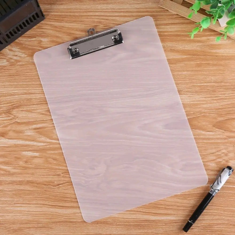 With Low Profile Gold Clip A4 Writing Clipboard Writing Sheet Pad Document Folder A4 Paper Organizer Translucent Writing Tablet Peaceful Pleasures Health and Wellness transparent