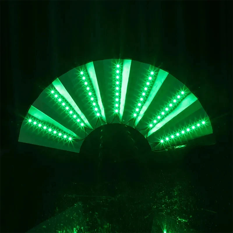 LED Glow Folding Hand Fan – Rave, Festival & Party Accessory