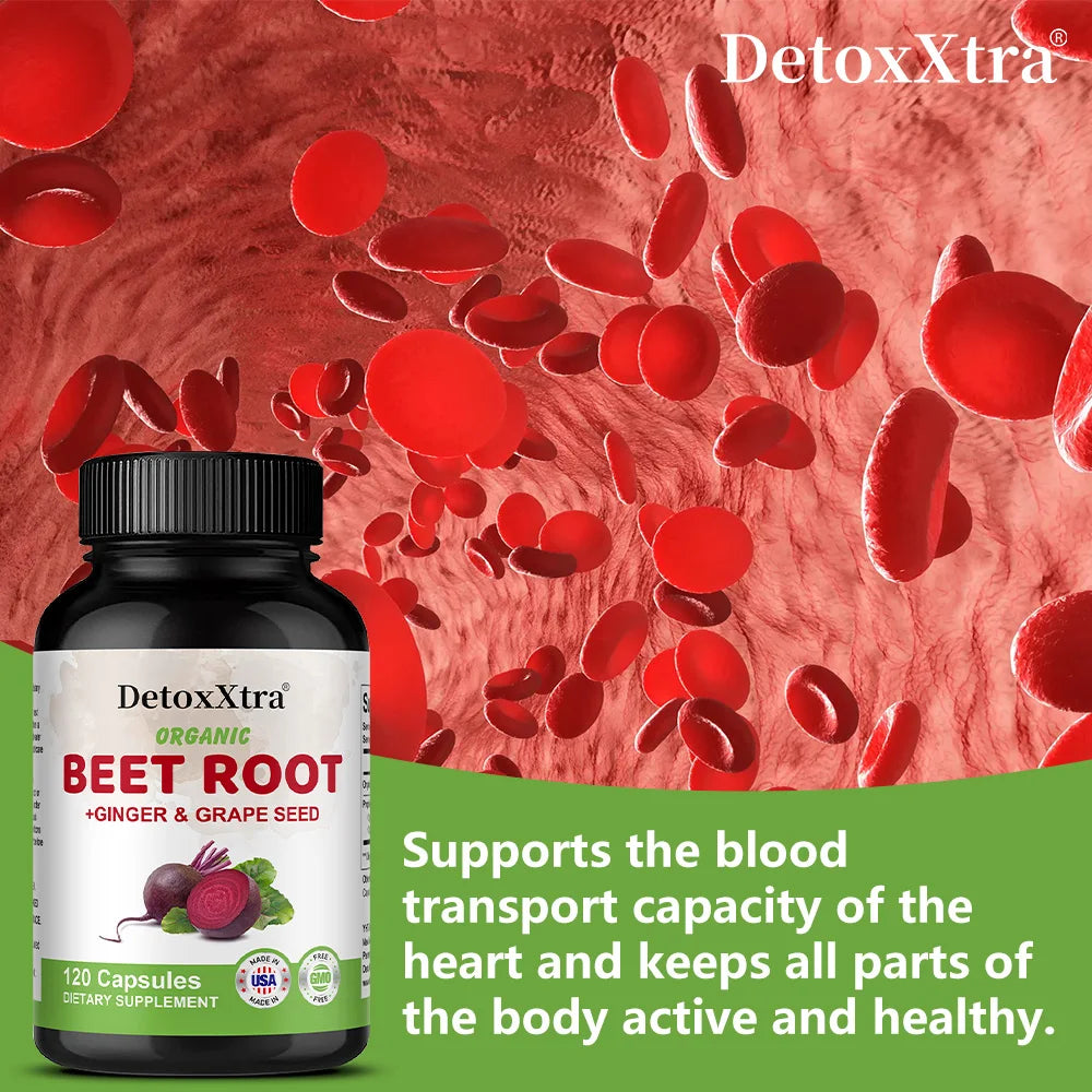 Beet Root Capsules - Supports Blood Pressure, Athletic Performance, Digestive, Immune System, Pure, Non-GMO & Gluten Free Peaceful Pleasures Health and Wellness