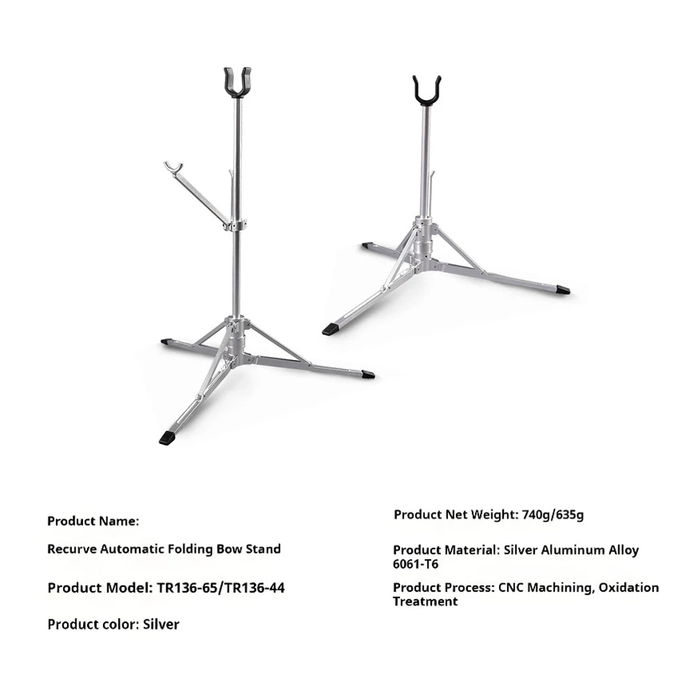 TR136 Archery Recurve Bow Holder Stainless Steel Stand Automatic