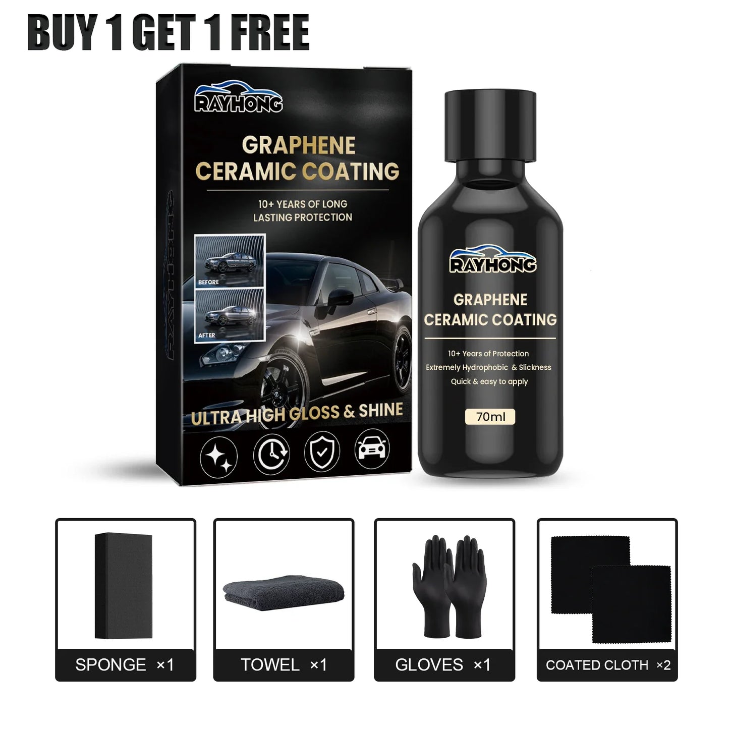 Rayhong Graphene Ceramic Car Coating | Waterproof Crystal Paint