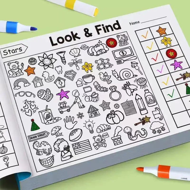 Look Find Shape Workbook Kids Drawing Notebook 32-Page Coloring Book