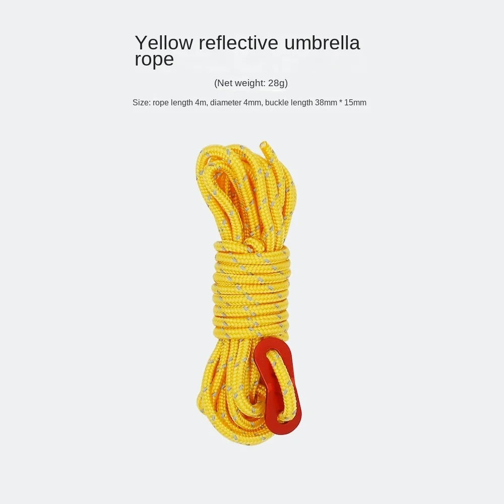 4M Durable Tent Rope Luminous High Reflective Tent Rope with Buckle Multi-Function Sturdy Tent Rope for Outdoor/Beach/Camping ﻿ Peaceful Pleasures Health and Wellness YELLOW