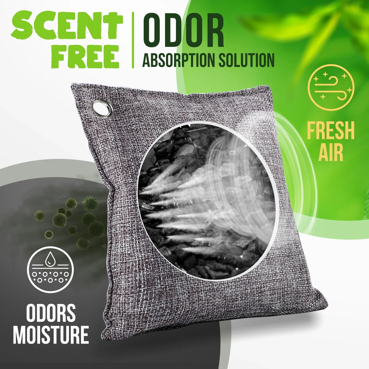 10-Pack Bamboo Activated Charcoal Bags | Odor & Moisture Absorber