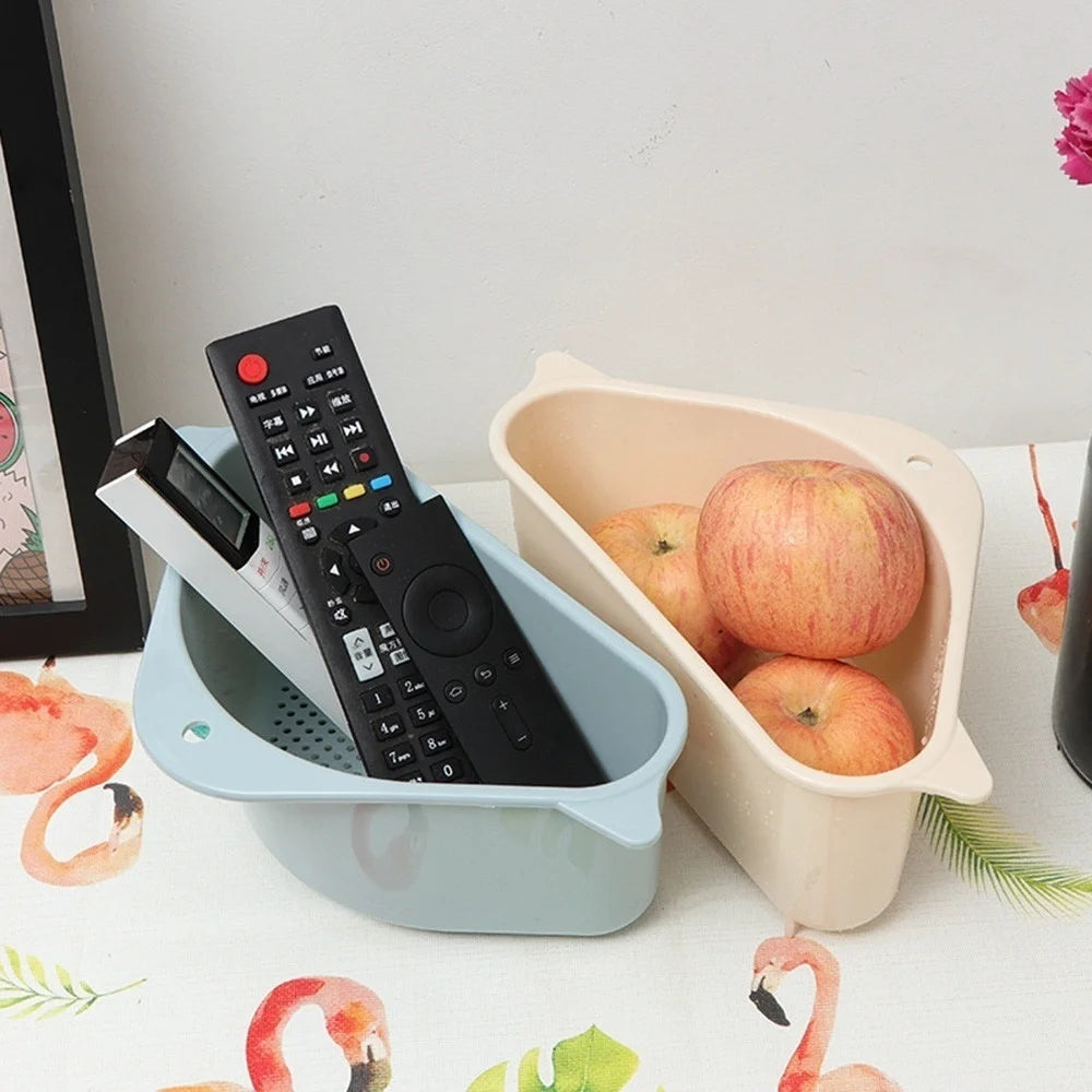 Kitchen Triangular Sink Strainer Drain Fruit Vegetable Drainer Sponge