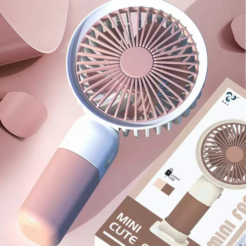 Lenovo Handheld Mini Fan USB Rechargeable Portable Desktop Fan With Base Quiet Operation For Office Student Dorm Travel Peaceful Pleasures Health and Wellness