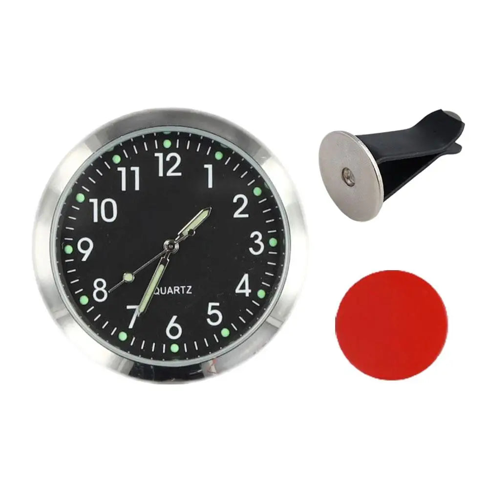 Car Mounted Metal Clock Watch Mechanics Quartz Clocks Mini Digital Clock Stick-on Car Internal With Double-sided Tape Peaceful Pleasures Health and Wellness H