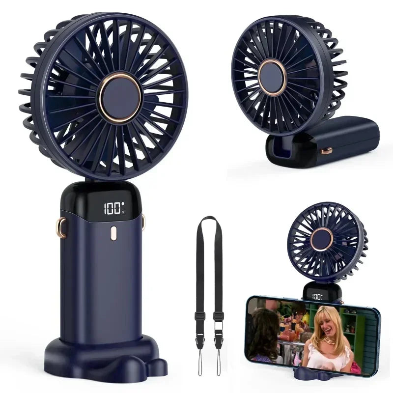 Portable Foldable Neck & Handheld Mini Fan | 5-Speed USB