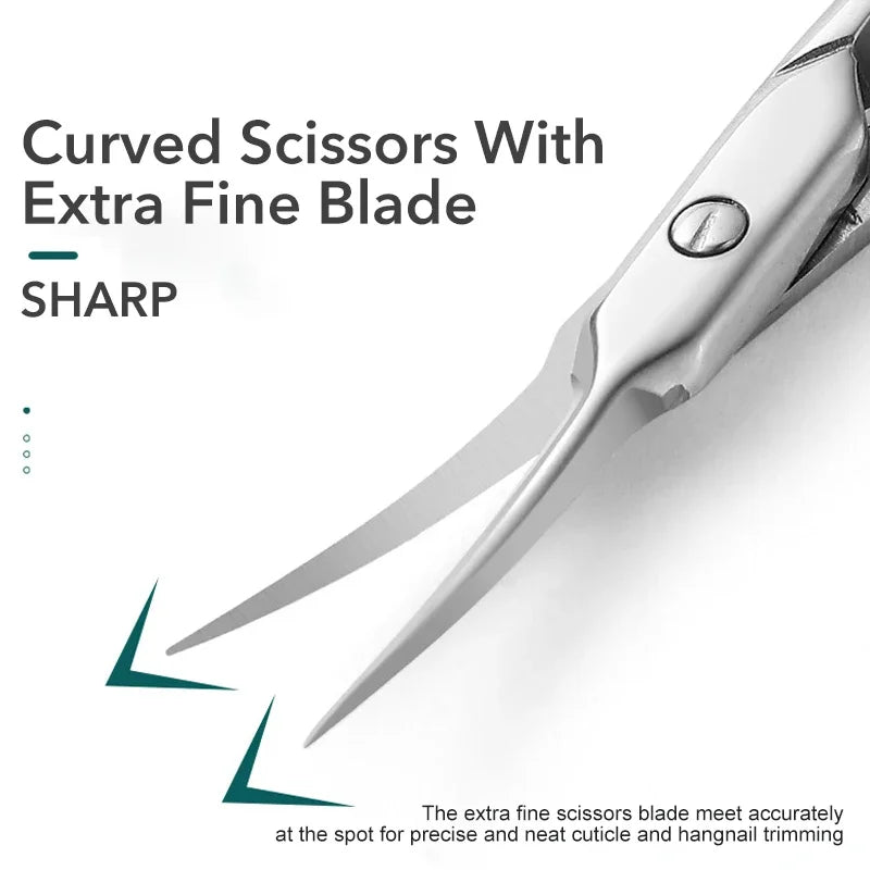 Curved Stainless Steel Cuticle Scissors – Nail & Brow Tool
