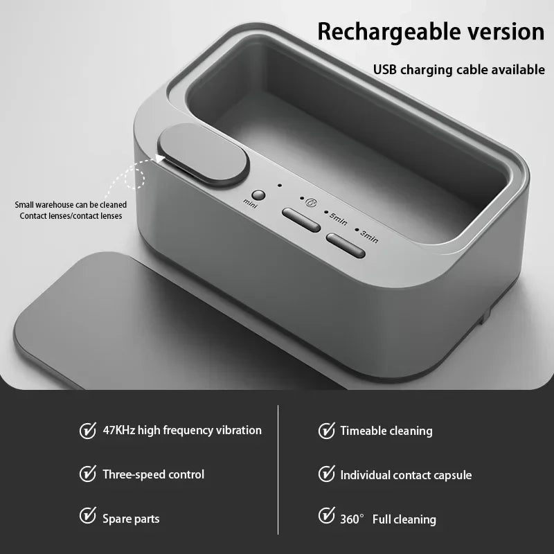 URGGU 48kHz Dual-Bin Ultrasonic Jewelry Cleaner | USB Powered