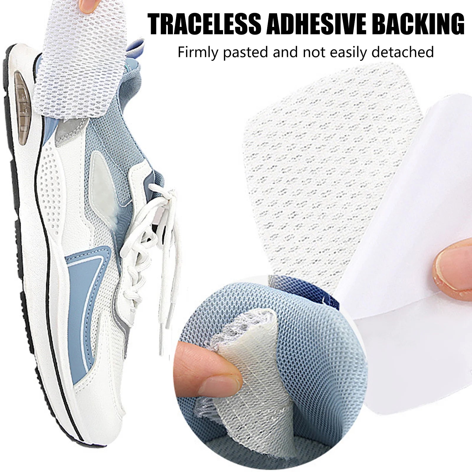 Self Adhesive Shoe Repair Patches 2PCS Invisible Sneaker Mesh Liner Reinforcement Anti Slip Heel Protector For Shoes Peaceful Pleasures Health and Wellness
