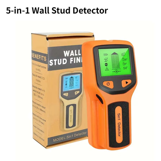 5-in-1 Wall Detector with LCD Display, Digital Handheld Scanner for AC Wire Metal Wood Pipe & Cable Accurate Locator Stud Finder Peaceful Pleasures Health and Wellness
