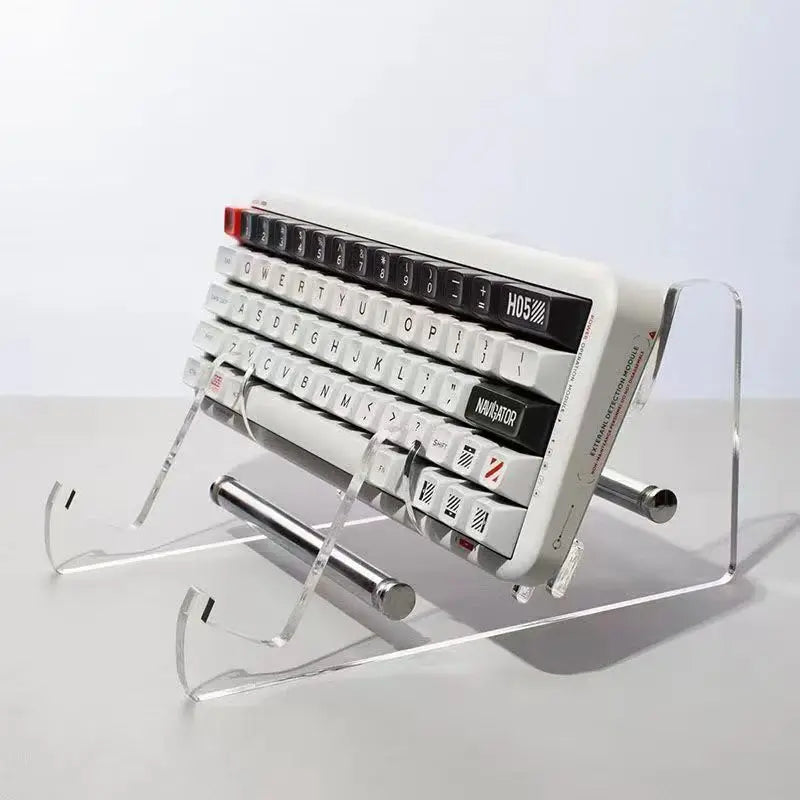 Portable Clear Acrylic Keyboard Display Stand Foldable Lightweight Mechanical Keyboard Holder Rack for Desk Travel Storage Peaceful Pleasures Health and Wellness
