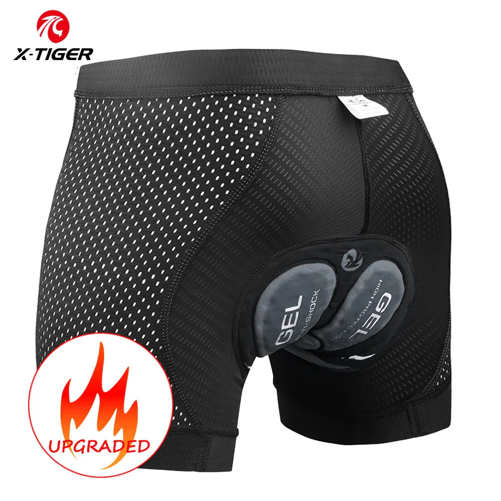 X-TIGER Men's 5D Gel Padded Cycling Boxer Shorts – MTB & Road