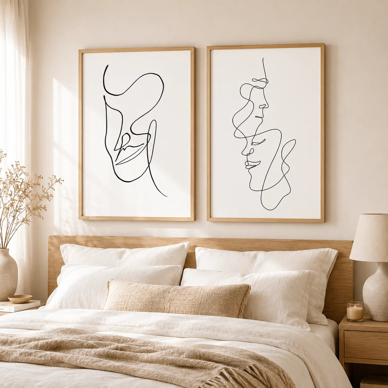 Abstract Wall Art Minimalist Line Art Face Sketch Canvas Painting Nordic Style Poster Prints for Bedroom Living Room Wall Decor Peaceful Pleasures Health and Wellness