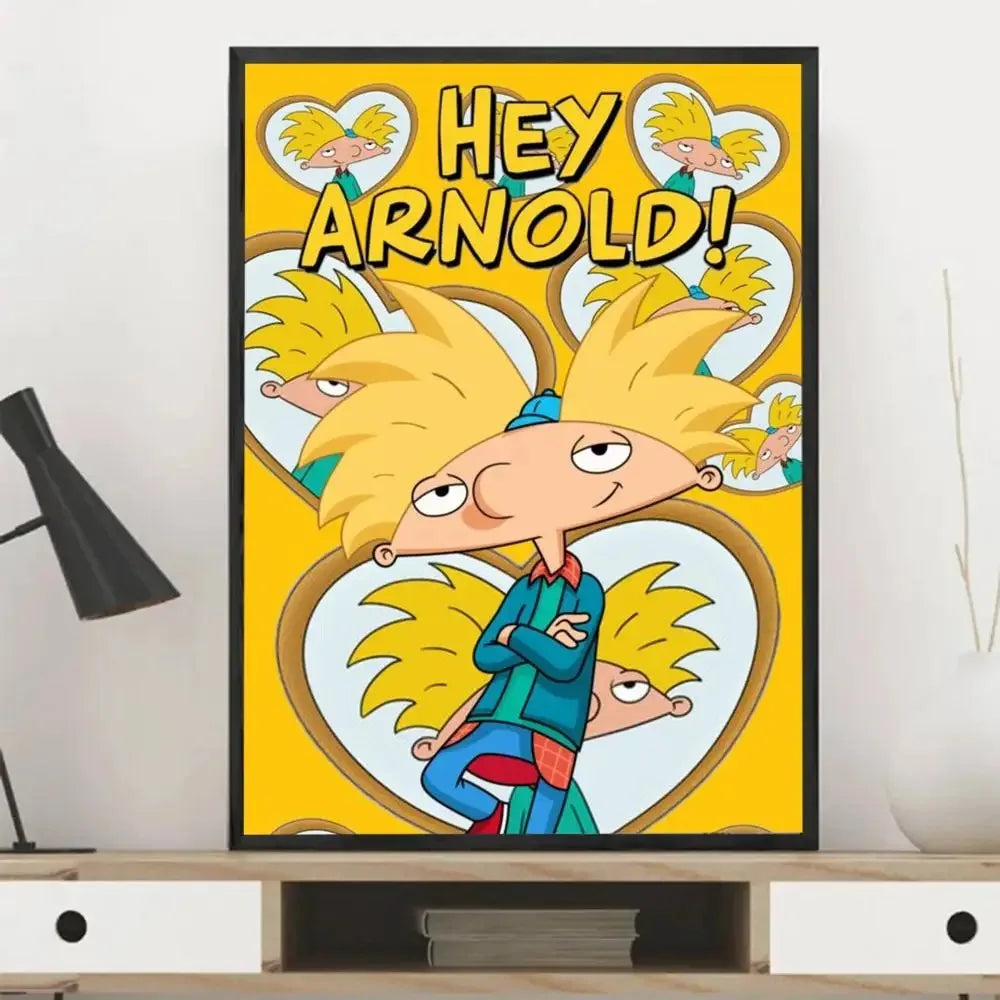 Cartoon Hey ArnoldS Poster Classic Vintage Posters HD Quality Wall Art Canvas Painting Retro Posters for Home Room Wall Decor Peaceful Pleasures Health and Wellness WHITE 50x70cm Unframed