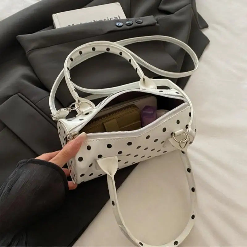 Korean Polka Dot Barrel Crossbody Bag – Mini Shoulder Purse