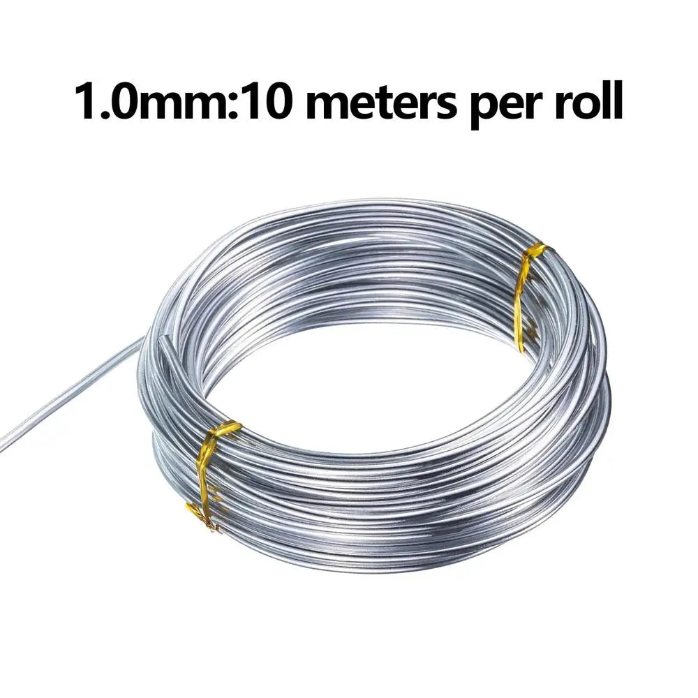 10M 1/1.5/2mm Silver Aluminum Craft Wire Versatile Bendable Metal Craft Wire For Making Dolls Skeleton DIYs Jewelry Crafts Peaceful Pleasures Health and Wellness 1.0mm