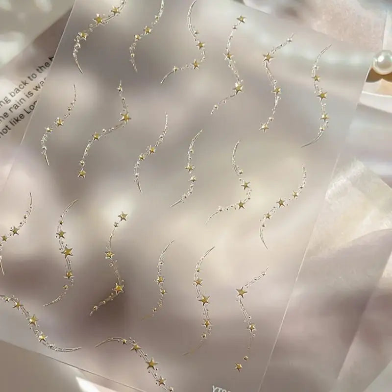 Gold Silver Holographic Star Nail Stickers – DIY Nail Art