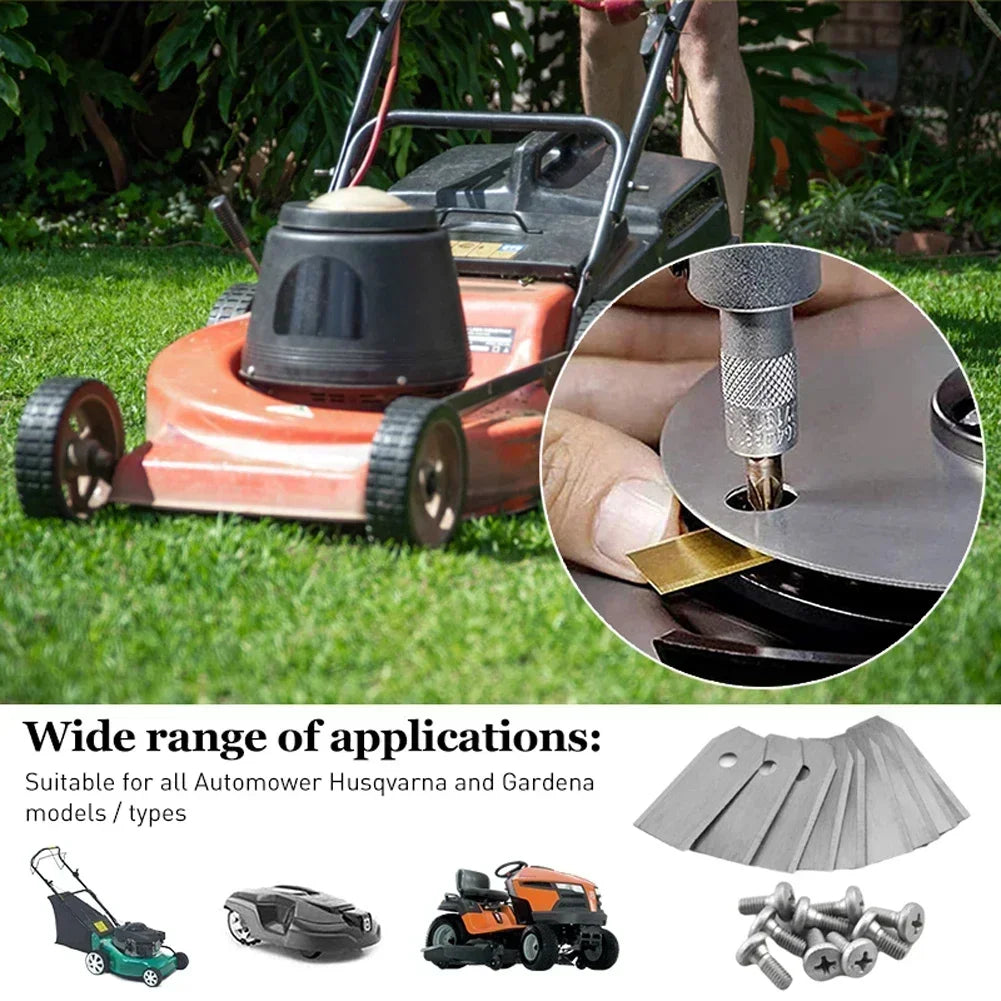 2025 New 30pcs Lawn Mower Cutting Blades W/Screw Kit Replacement for Husqvarna Automower/Gardena Robotic Lawnmower Repair Peaceful Pleasures Health and Wellness