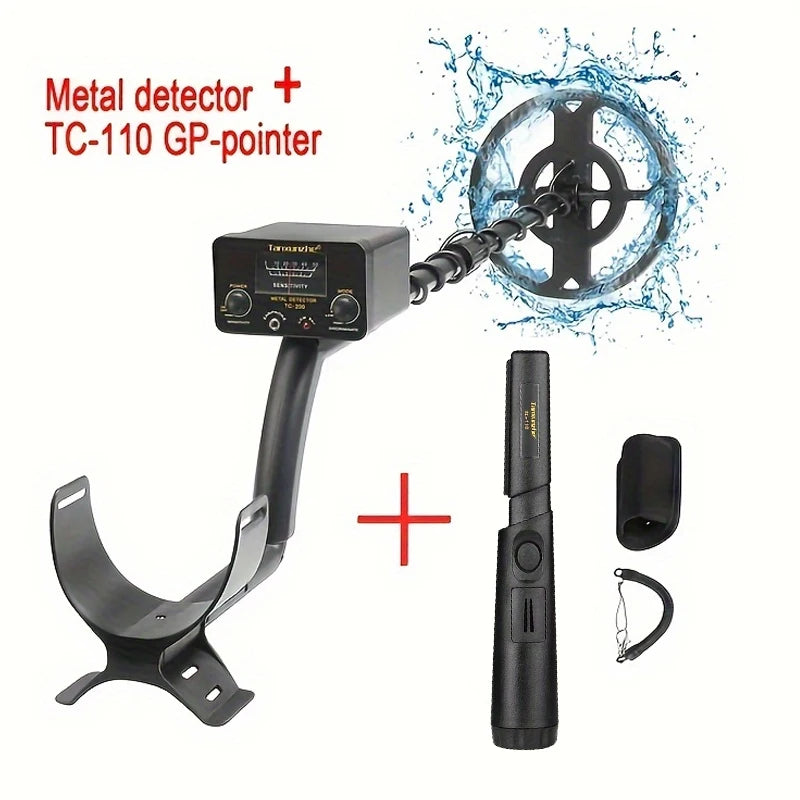 TC-200 New Upgrade Metal Detector Underground Wire Iron Metal Gold Detector Adjustable Tracker for Treasure Search Peaceful Pleasures Health and Wellness TC-200 With GP 1