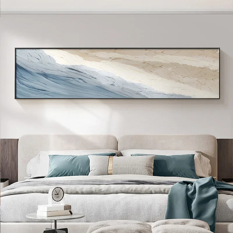Abstract Oil Painting, 100% Hand Drawn, Modern Bedroom Decoration Painting, Light Luxury Background Wall, Hanging Painting Peaceful Pleasures Health and Wellness
