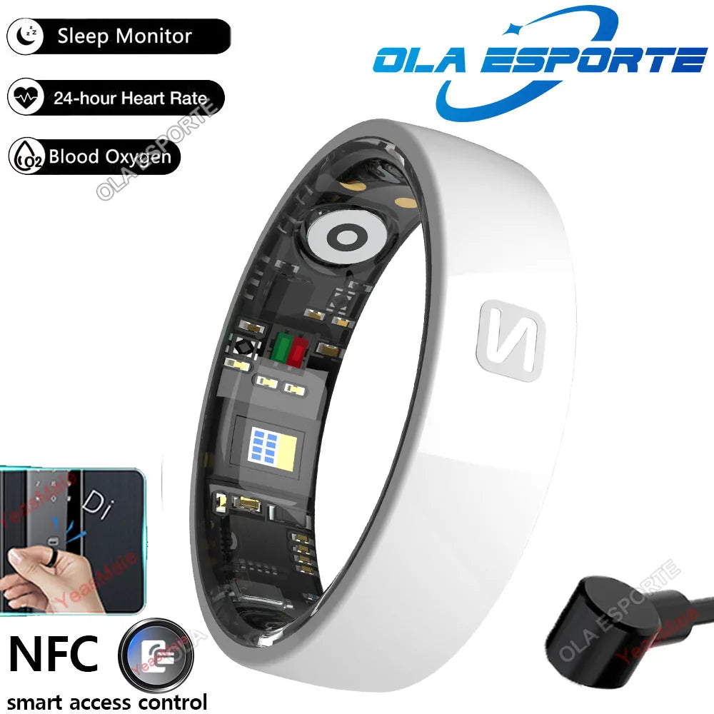 NFC Smart Ring Fitness & Sleep Tracker | Ceramic | Charging Case