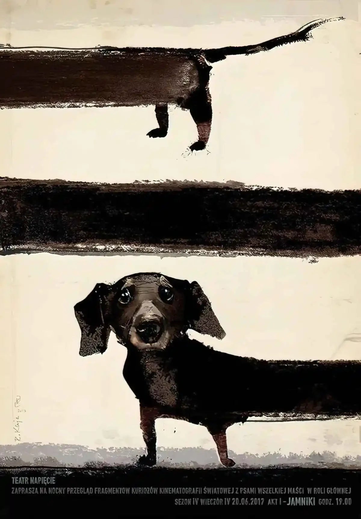 Ryszard Kaja Polish Poster Canvas Art | Dachshund & Poodle Print