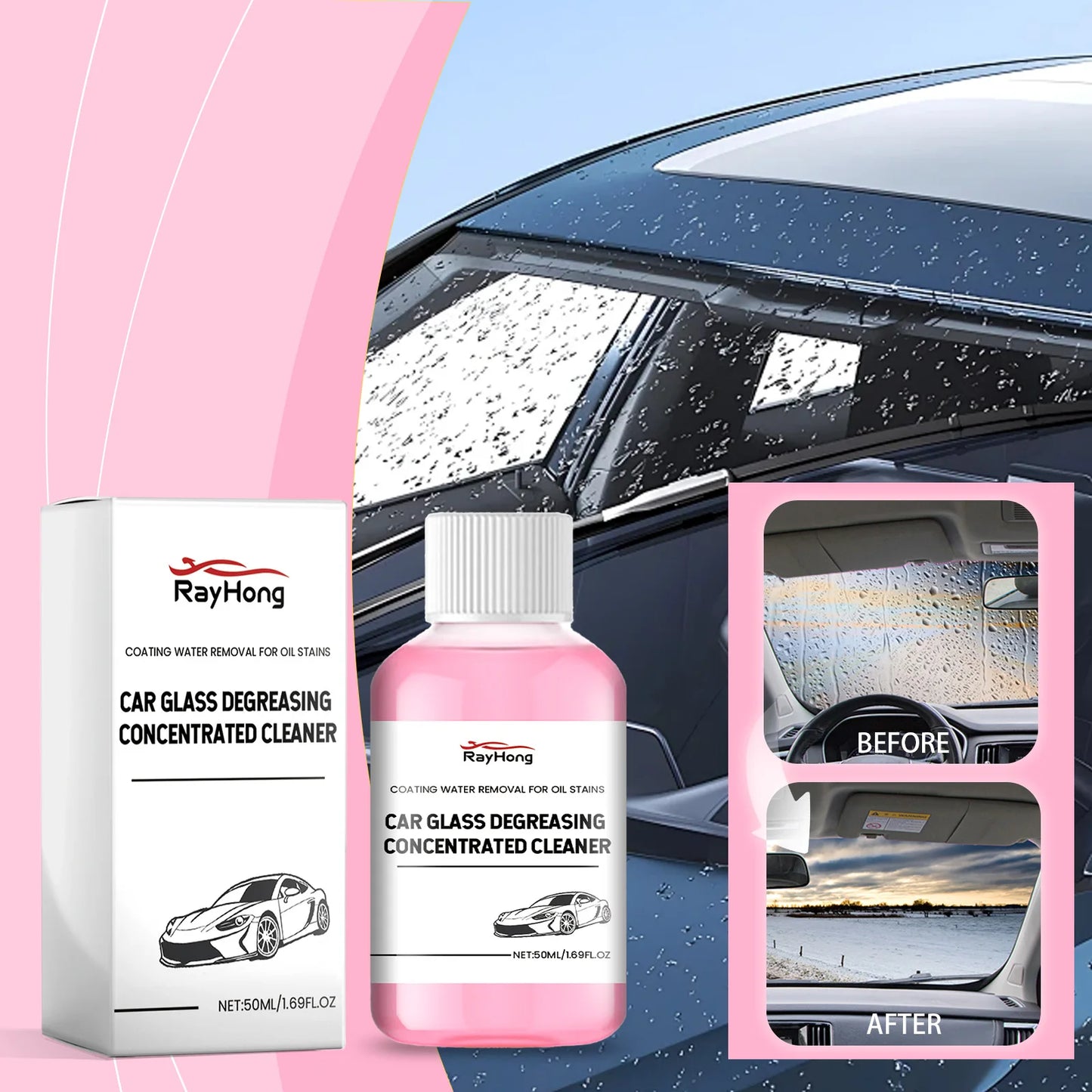 Rayhong 50ml Car Windshield Oil Film Remover & Glass Cleaner
