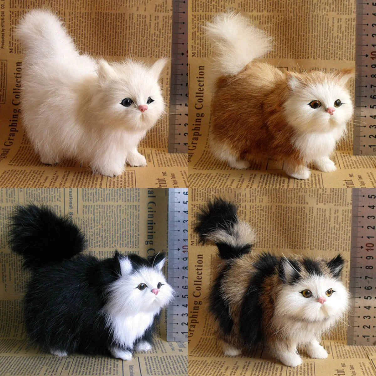Realistic Stuffed Cat Plush Toy – Soft Kitten Gift for Kids