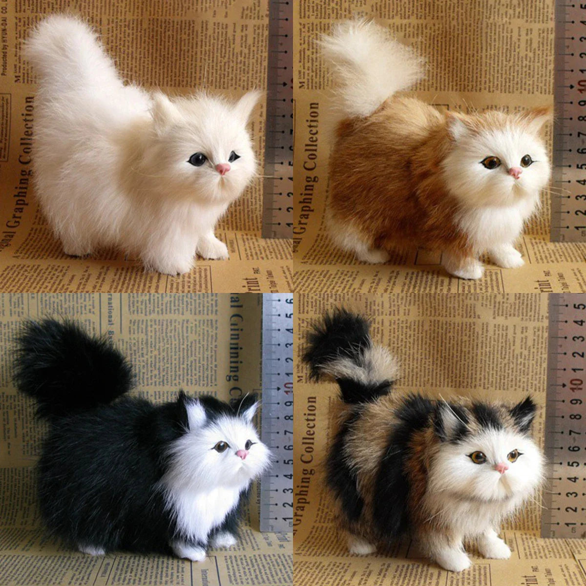 Realistic Simulation Cat Plush Toy – Soft Stuffed Kitten Gift