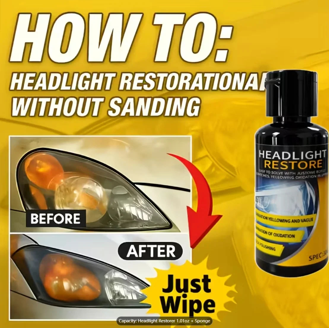 Headlight Restoration Paste – Polish, Brighten & Remove Oxidation