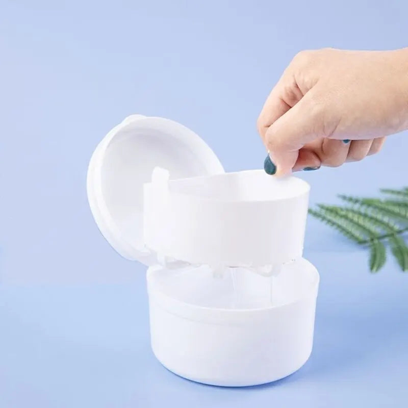 Dental Care Box Dental Holder Cleaning Box Orthodontic Appliance Denture Immersion Cleaning Box Belt Filter Cleaning 1pc Peaceful Pleasures Health and Wellness