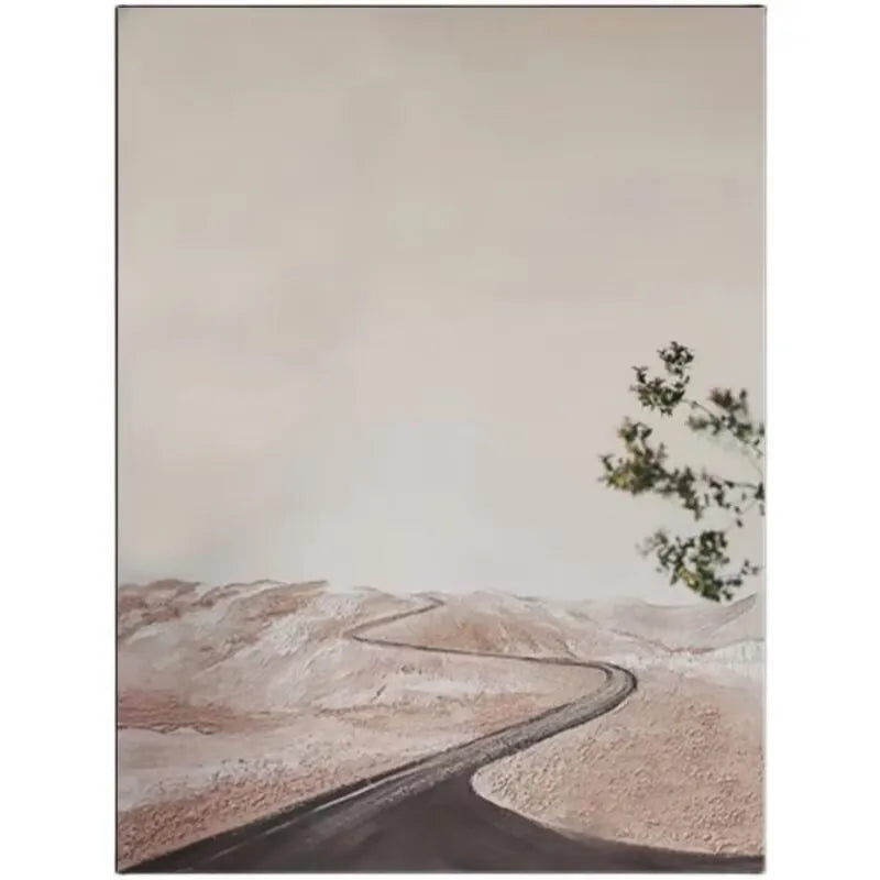 Modern Abstract Decorative Painting, Nordic Bedroom, Creative Roadside Landscape, Hanging Painting, Living Room, Corridor Mural Peaceful Pleasures Health and Wellness