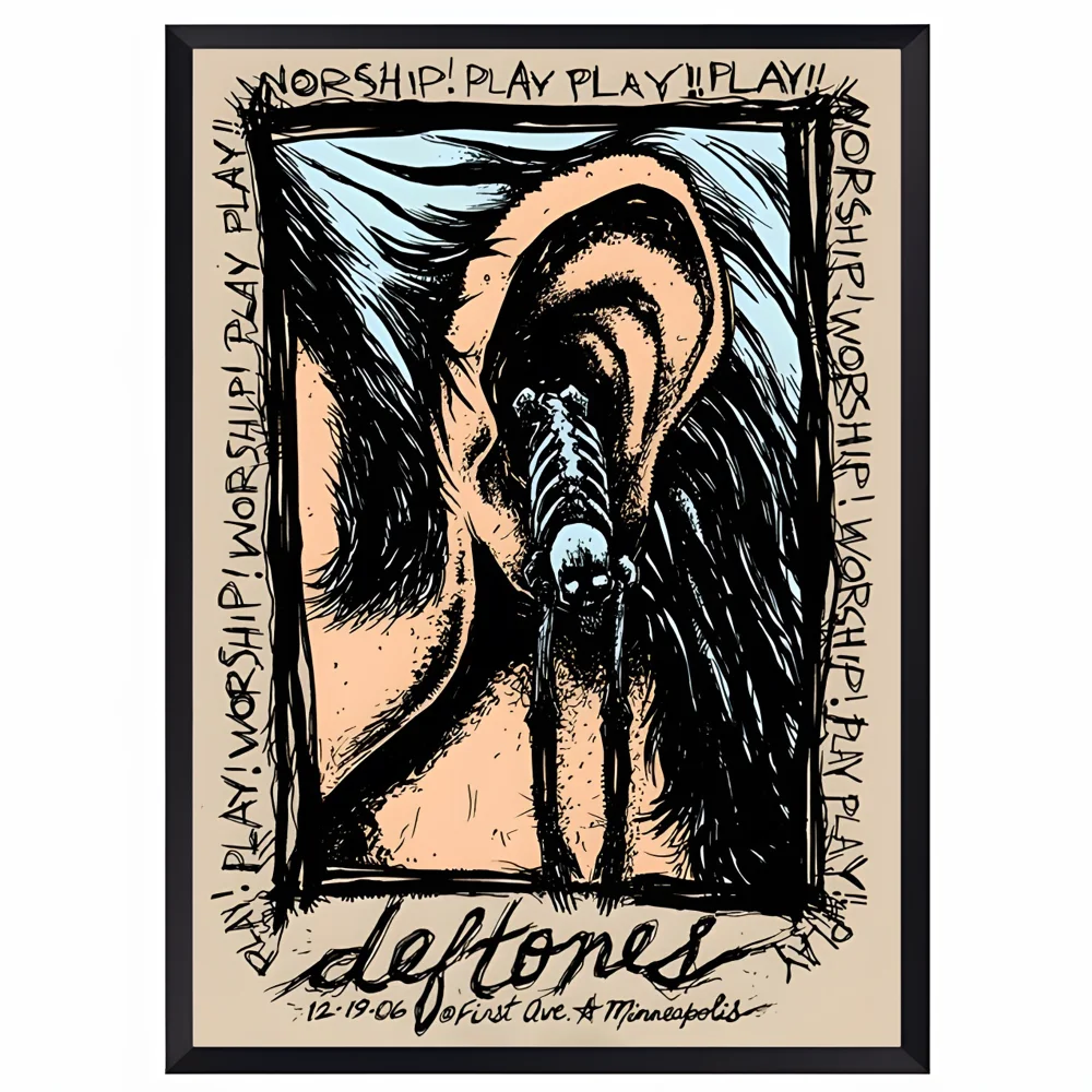 D-Deftones Band Poster HD art sticky wall waterproof home living room bar office aesthetic decoration Peaceful Pleasures Health and Wellness