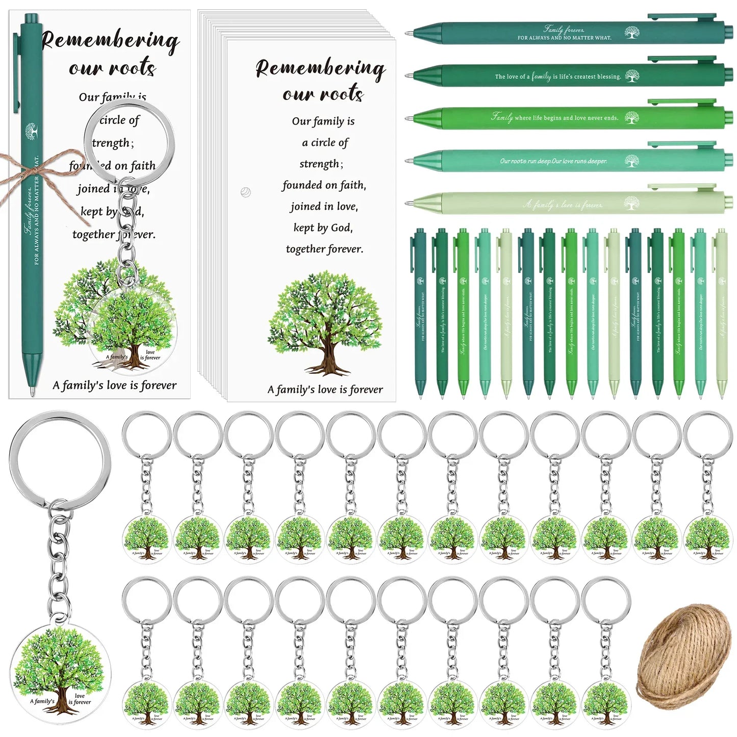 50-Set Family Reunion Favors – Pens, Keychains & Bookmarks