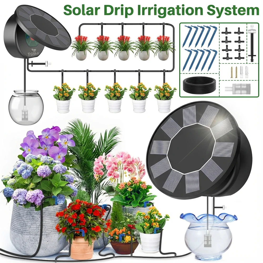 Solar Drip Irrigation System – Auto Plant Watering Kit & Timer