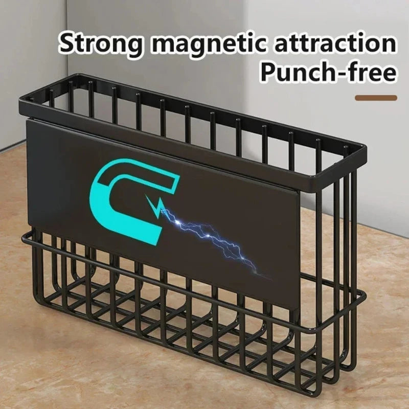 Magnetic Kitchen Storage Rack – Punch-Free Spice & Fridge Shelf