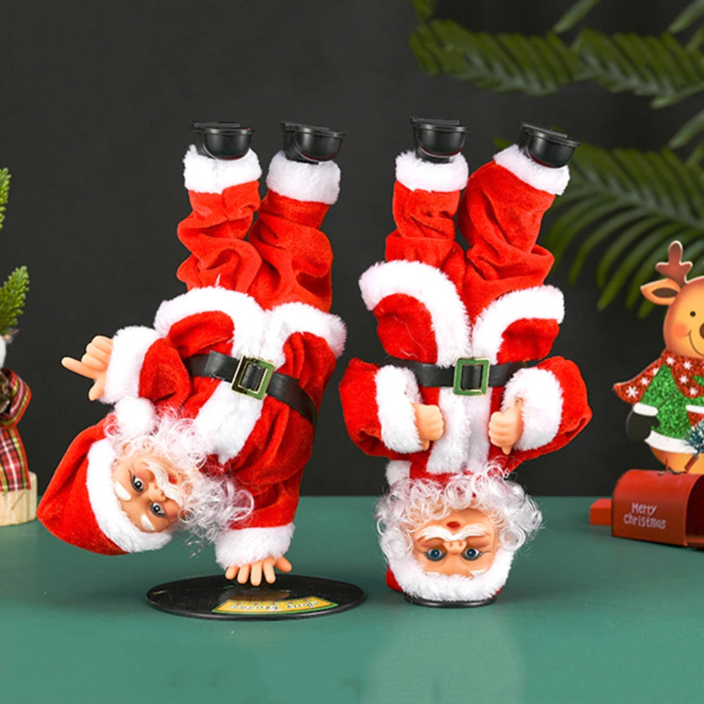 Breakdancing Headstand Santa Plush Toy | Singing & Dancing