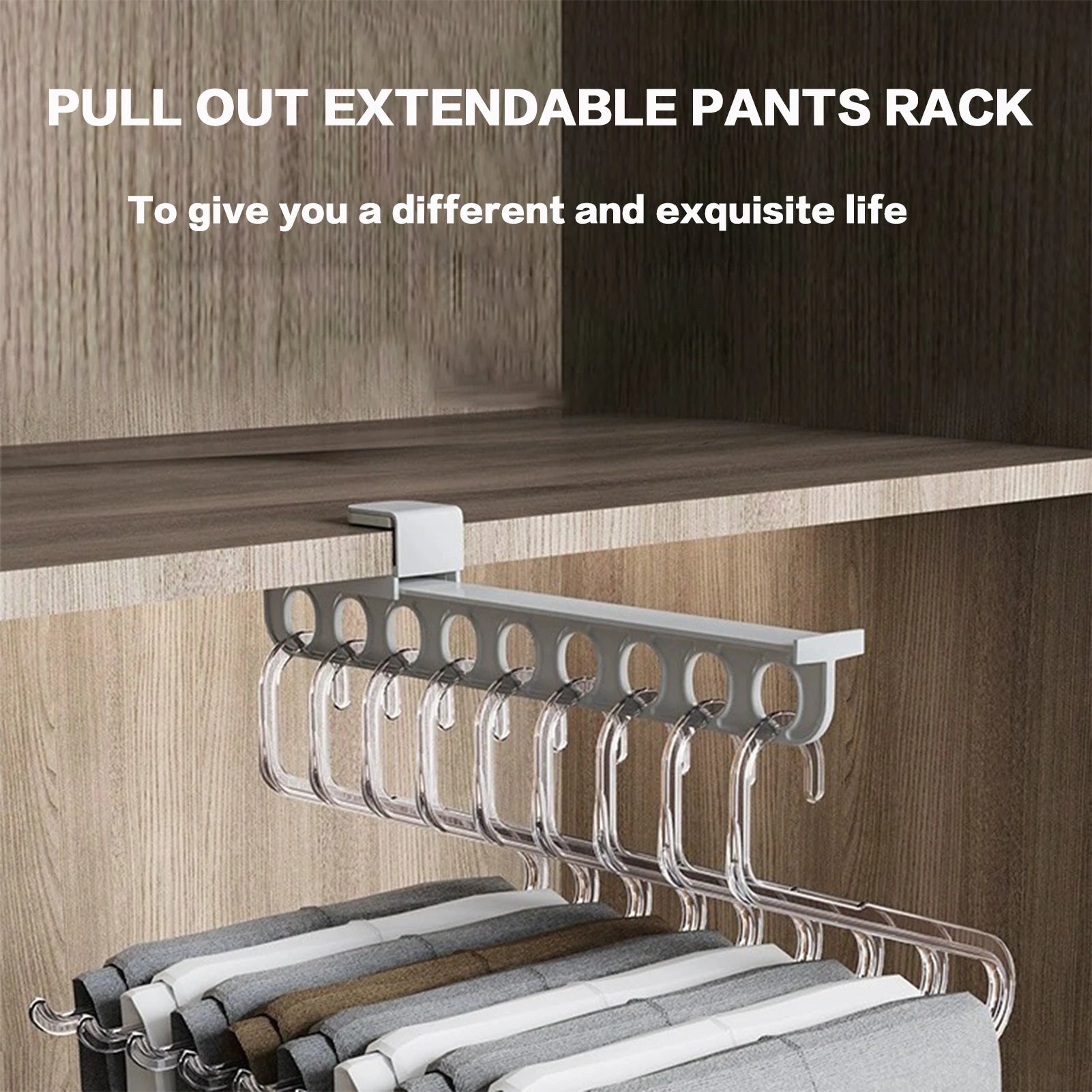 Retractable Closet Pull Out Rod Heavy Duty Closet Valet Rod Suitable for Wardrobes and Storage Areas Peaceful Pleasures Health and Wellness