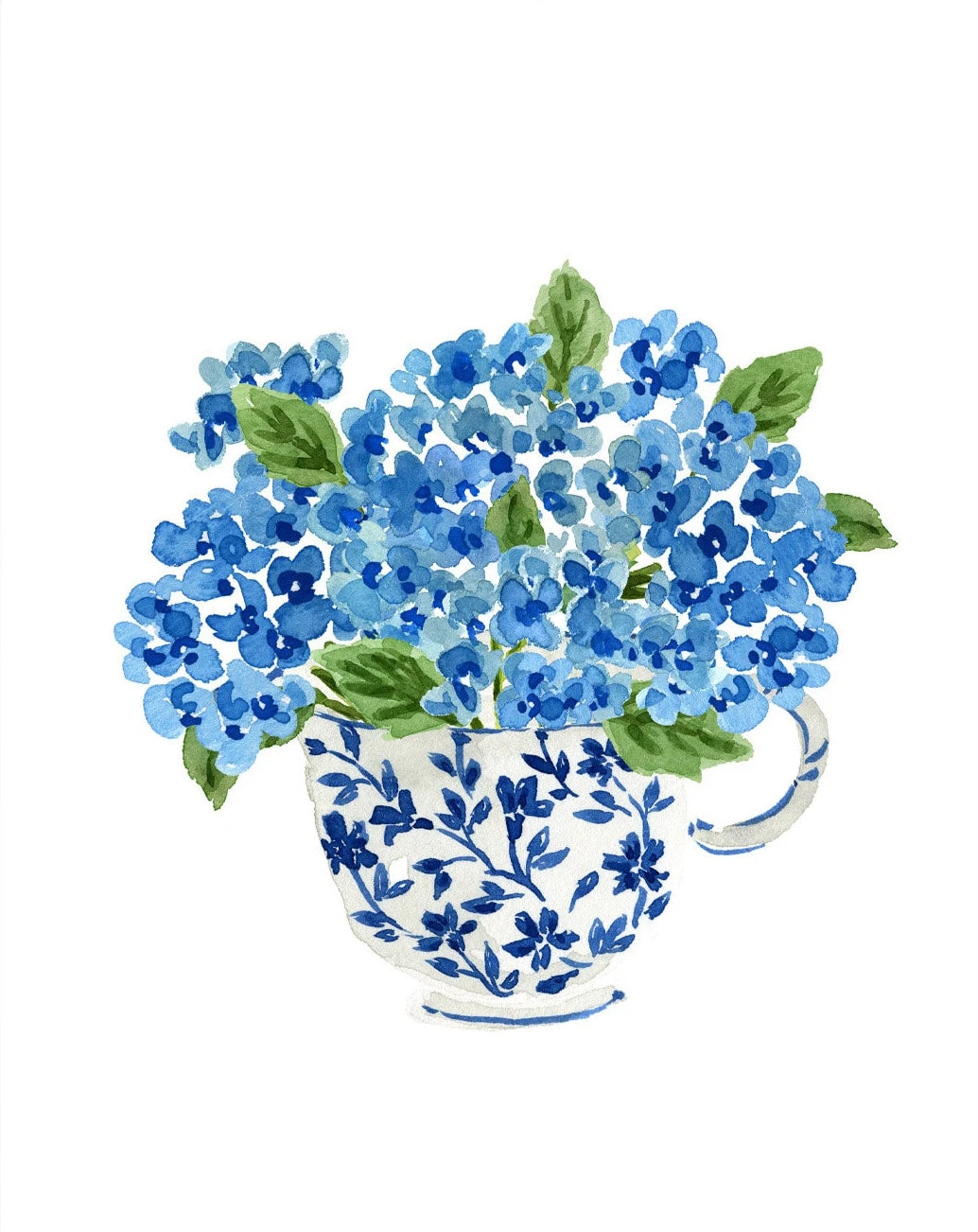 Watercolor Blue & White Vase Floral Canvas Wall Art | Unframed Canvas Wall Art Peaceful Pleasures Health and Wellness DM73-16 40x60cm Unframed