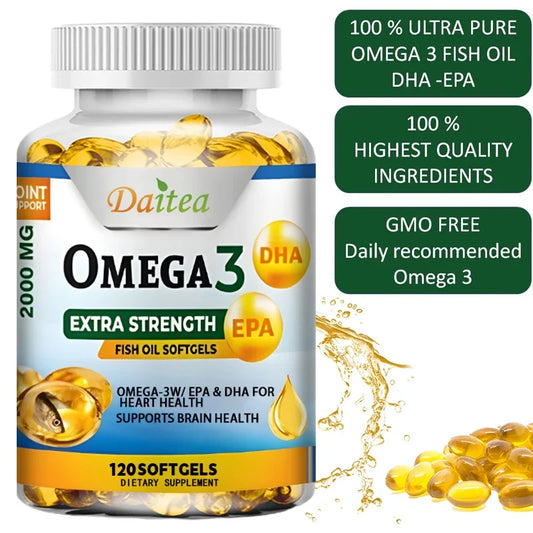 Fish Oil Omega-3 Softgels | Heart, Brain & Joint Health Omega-3 Supplement Peaceful Pleasures Health and Wellness