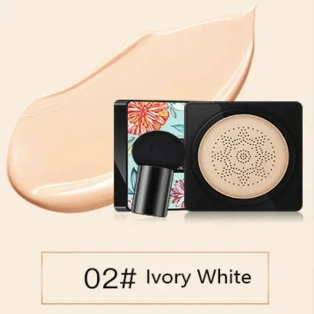 Mushroom Head Air Cushion, CC Cream Natural Moisturizing Foundation Concealer Whitening Oil-control Makeup Cosmetics BB Cream Peaceful Pleasures Health and Wellness 02Lvory White