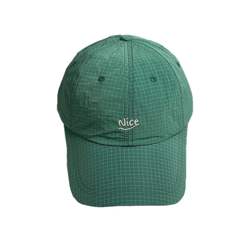 Summer Nice Embroidered Grid Baseball Cap Soft Adjustable Casual Hat for Men Women Daily Wear Versatile Peaceful Pleasures Health and Wellness