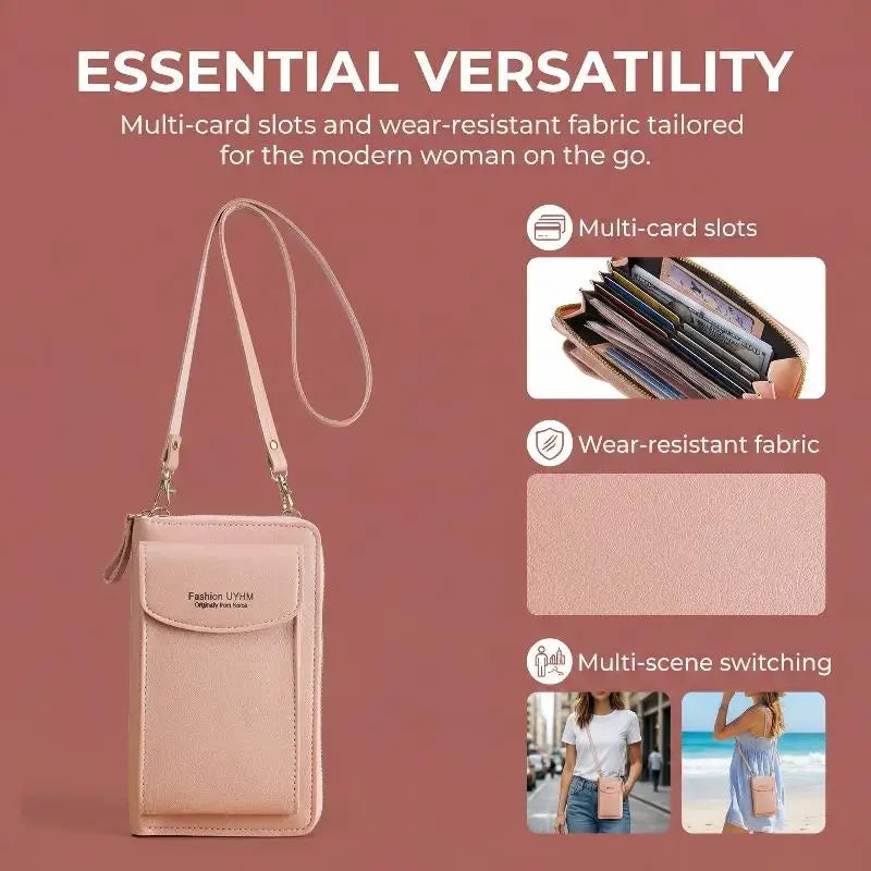 Women's Mini PU Leather Crossbody Bag | Zipper Flap Purse