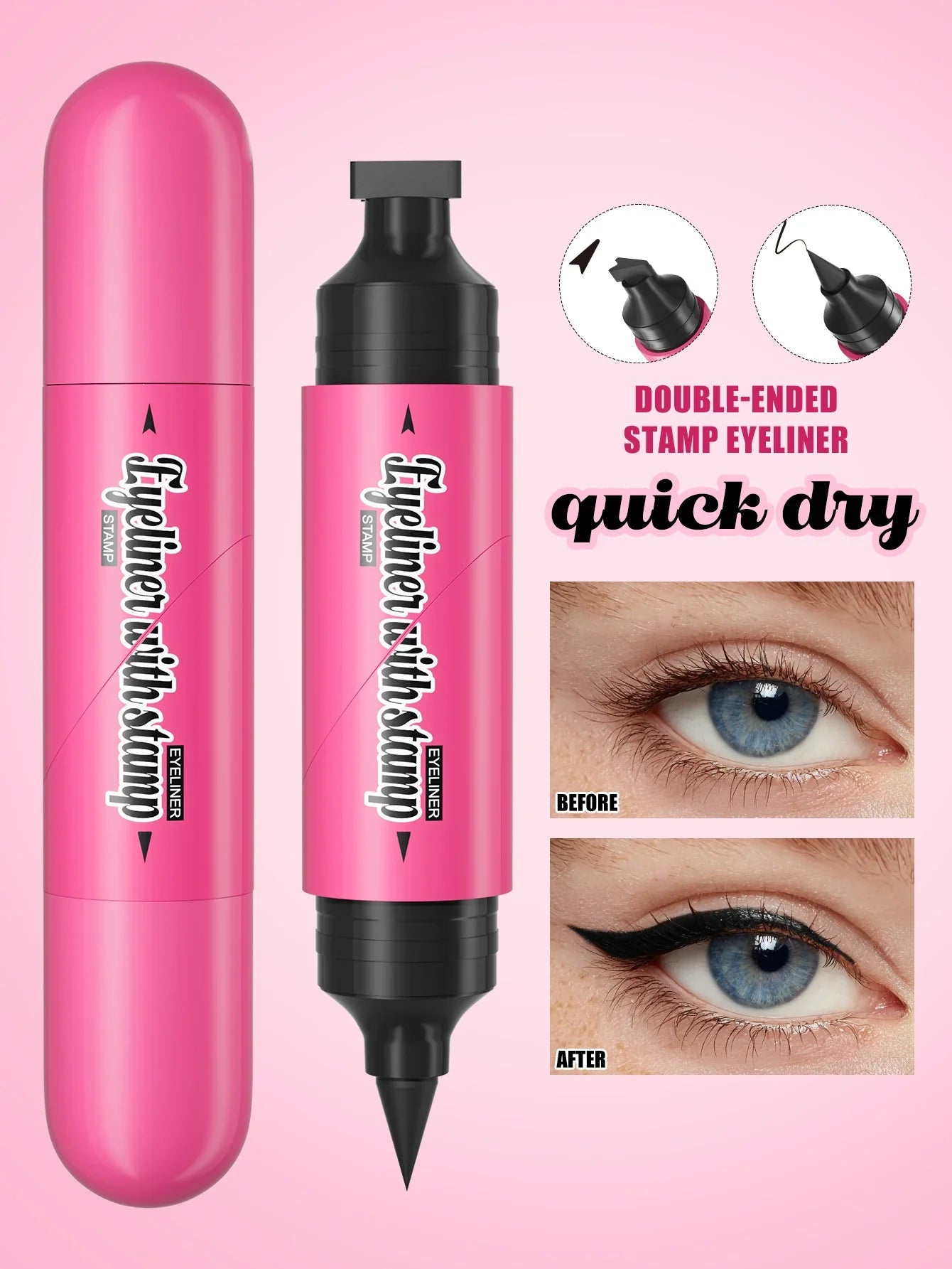 Hello Kiss 2-in-1 Winged Eyeliner Stamp Pen – Waterproof