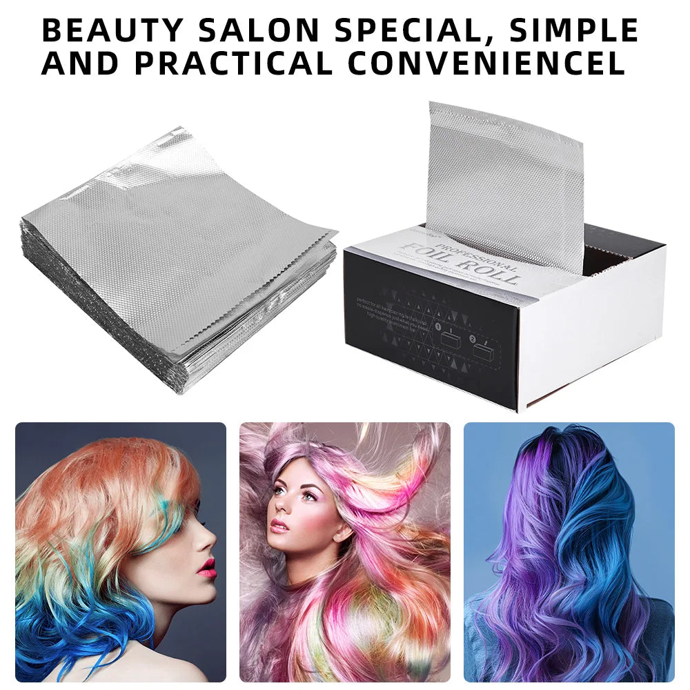 Boxed 300 Pieces Aluminum Foil Sheets, Professional Hairdressing Foil for Hair Coloring Nail Polish Removal Salon Home Tool Peaceful Pleasures Health and Wellness